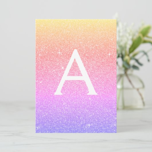 Invitation Parties scintillant à étincelle rose pourpre Baptê (Debout devant)