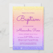 Invitation Parties scintillant à étincelle rose pourpre Baptê (Dos)