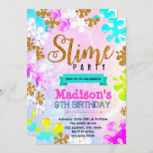 Invitation Parties scintillant à fleur d'anniversaire (Devant / Derrière)