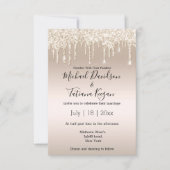 Invitation parties scintillant à goutte de champagne design m (Devant)