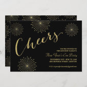 Invitation Parties scintillant à la fête du Nouvel An Invitat (Devant / Derrière)