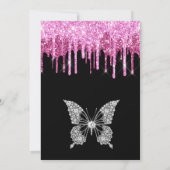 Invitation Parties scintillant à séchage rose chaud doux 16 (Dos)