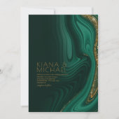 Invitation Parties scintillant Abstraite Strata Mariage Dk Gr (Devant)