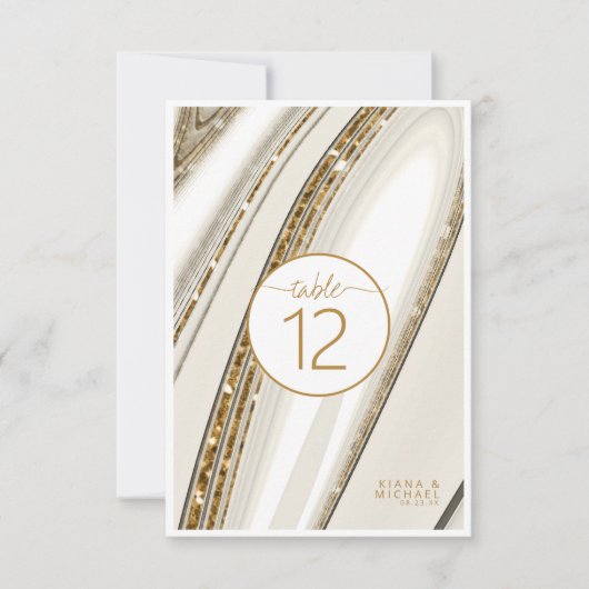 Invitation Parties scintillant Abstraite Strata Mariage Ivory (Devant)