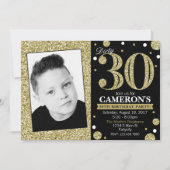 Invitation Parties scintillant Adulte Jalon Anniversaire Phot (Devant)