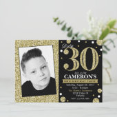 Invitation Parties scintillant Adulte Jalon Anniversaire Phot (Debout devant)