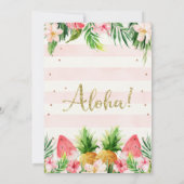 Invitation Parties scintillant Aloha Tropical Floral Et Fruit (Dos)