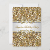 Invitation Parties scintillant Anniversaire Joyau d'or Diaman (Devant)