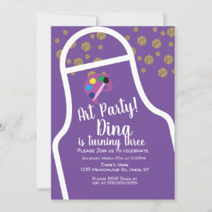Invitation Parties scintillant Apron Art Anniversaire Partie