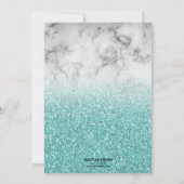Invitation Parties scintillant Aqua Blue Faux et marbre Sweet (Dos)