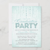 Invitation Parties scintillant Aqua Look Graduation Party Inv (Devant)
