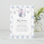 Invitation Parties scintillant aquarelle Baby shower de Noël (Debout devant)