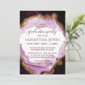 Invitation Parties scintillant Aquarelle Calligraphie Graduat (Debout devant)