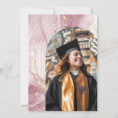 Invitation Parties scintillant Aquarelle Calligraphie Graduat (Dos)