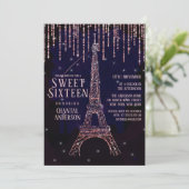 Invitation Parties scintillant Aquarelle Paris Tour Eiffel Sw (Debout devant)