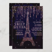 Invitation Parties scintillant Aquarelle Paris Tour Eiffel Sw (Devant / Derrière)