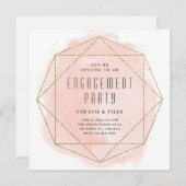 Invitation Parties scintillant aquarelle Partie d'engagement  (Devant / Derrière)