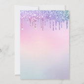 Invitation Parties scintillant arc-en-ciel Baby shower rose g (Dos)