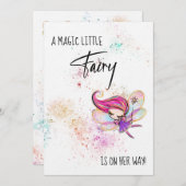 Invitation *~* Parties scintillant arc-en-ciel Bébé Fairy Dou (Devant / Derrière)