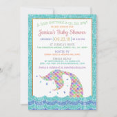Invitation Parties scintillant arc-en-ciel chic Baby shower s (Devant)