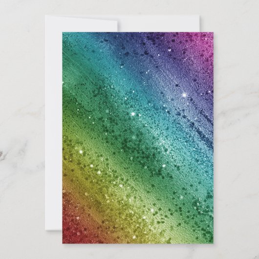 Invitation Parties scintillant arc-en-ciel étincelle violette (Dos)