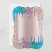 Invitation Parties scintillant arc-en-ciel Flamants roses dou (Dos)