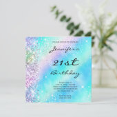 Invitation Parties scintillant arc-en-ciel Iridescente et Foi (Debout devant)