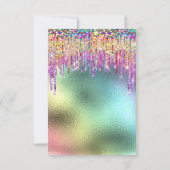 Invitation Parties scintillant arc-en-ciel mariée 16e licorne (Dos)