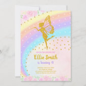 Invitation Parties scintillant arc-en-ciel modifiable Fairy A (Devant)