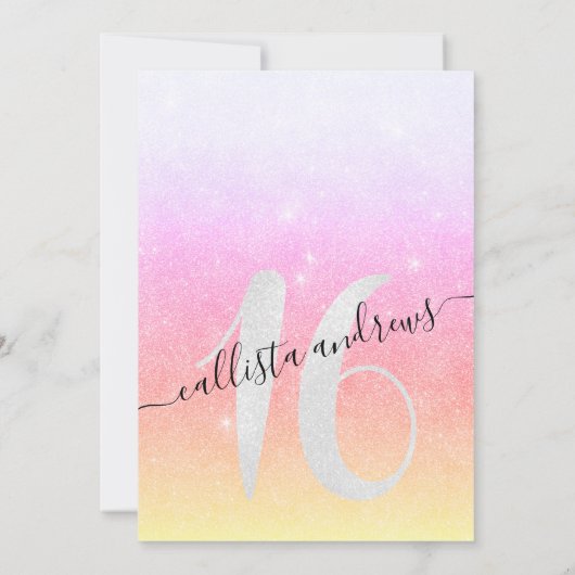 Invitation Parties scintillant Arc-en-ciel mousseuse Ombre Sw (Dos)