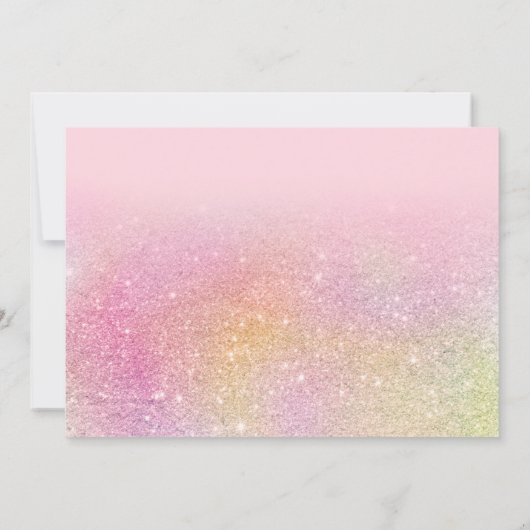 Invitation Parties scintillant arc-en-ciel ombre chic rose gi (Dos)