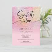 Invitation Parties scintillant arc-en-ciel ombre rose girly S (Debout devant)