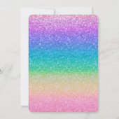 Invitation Parties scintillant Arc-en-ciel - photo de l'élève (Dos)