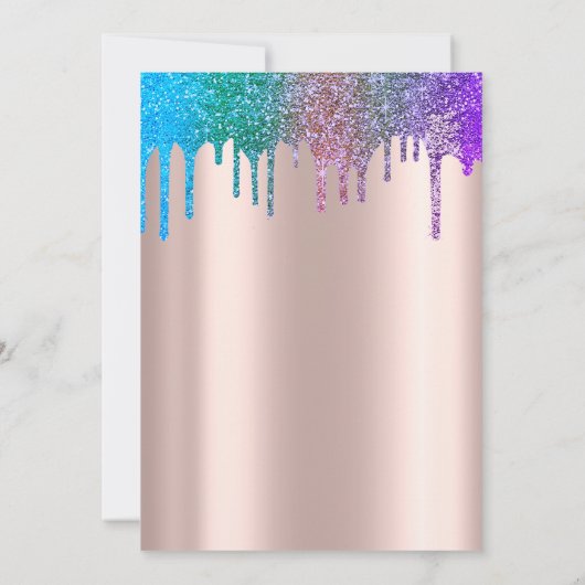 Invitation Parties scintillant arc-en-ciel Rose Gold Quinceañ (Dos)