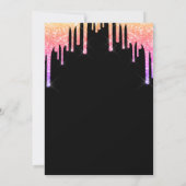 Invitation Parties scintillant arc-en-ciel virtuel noir rose  (Dos)