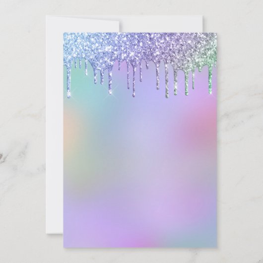 Invitation Parties scintillant arc-en-ciel virtuelle 50e anni (Dos)