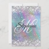 Invitation Parties scintillant Argent Arc-en-ciel Iridescente (Dos)