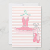 Invitation Parties scintillant argent ballerine tutu 1er anni (Dos)