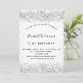 Invitation Parties scintillant argent blanc glamour anniversa (Debout devant)