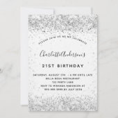 Invitation Parties scintillant argent blanc glamour luxe anni (Devant)