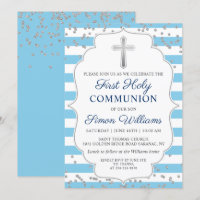 Parties scintillant Argent Bleu clair rayures Prem
