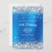 Invitation Parties scintillant Argent Bleu clair Satin huile  (Devant)