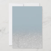 Invitation Parties scintillant argent bleu étoile de la lune  (Dos)