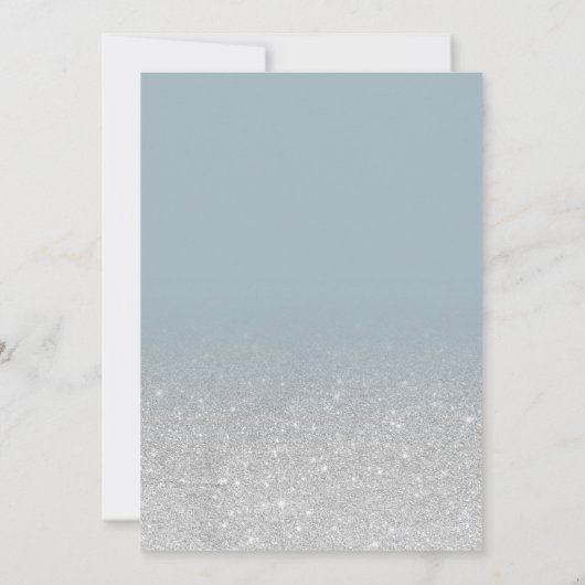 Invitation Parties scintillant argent bleu étoile de la lune  (Dos)