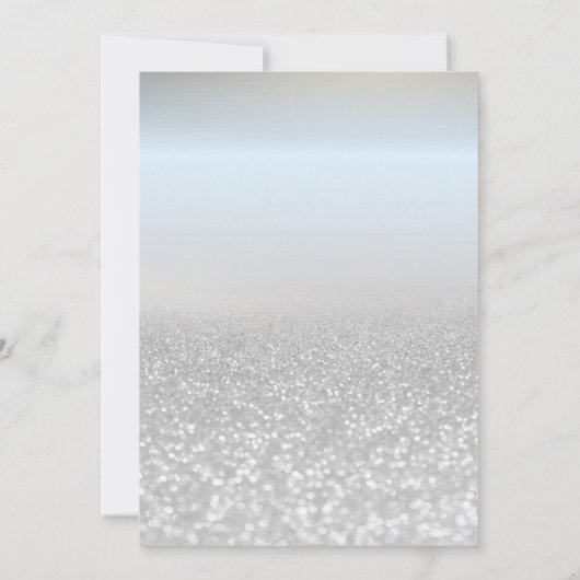 Invitation Parties scintillant Argent Bokeh Baby shower Invit (Dos)