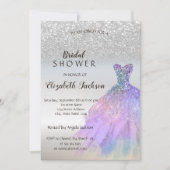 Invitation Parties scintillant Argent Bokeh Sequins robe Fête (Devant)