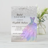 Invitation Parties scintillant Argent Bokeh Sequins robe Fête (Debout devant)
