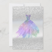 Invitation Parties scintillant Argent Bokeh Sequins robe Fête (Dos)