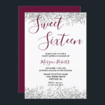 Invitation Parties scintillant Argent Bourgogne Sweet 16 Part<br><div class="desc">Parties scintillant d'argent Burgundy Sweet 16 Party - peut changer la couleur arrière - plan et la couleur du texte comme vous souhaitez Belle Parties scintillant d'or Faux Confetti Invitation. Collection correspondante dans Niche et Nest store. Design avec l'aimable autorisation de Studio Danemark</div>