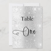 Invitation Parties scintillant argent calligraphie table une  (Dos)